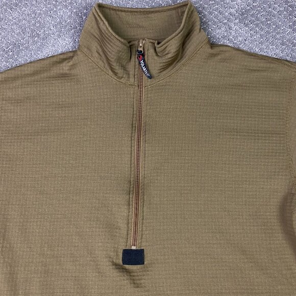 Peckham Polartec Fleece Pullover Mens XL Coyote Brown 1/4 Zip 1/2 Zip USMC - Picture 2 of 11